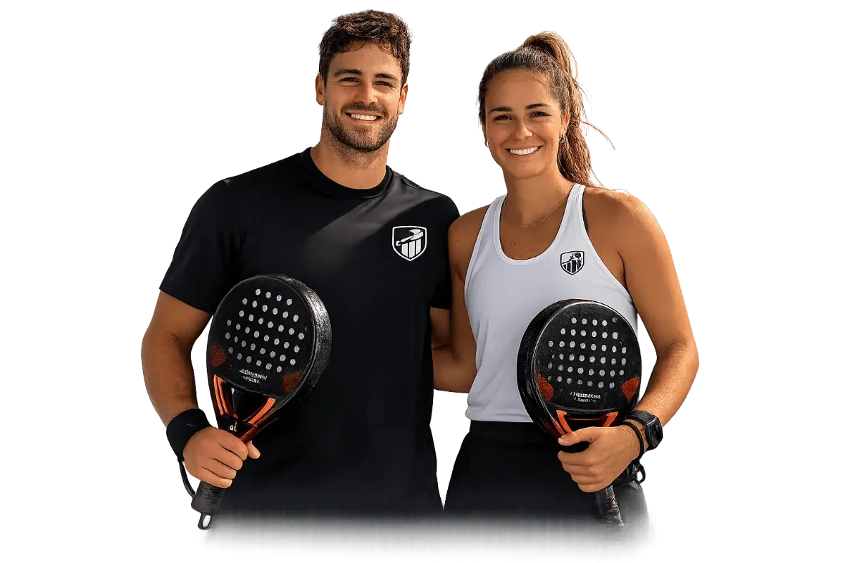 Jugadores de pádel utilizando la aplicación de gestión deportiva MyRank